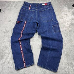 Vintage Y2K Tommy Hilfiger Jeans Mens Carpenter Baggy Grunge Utility Skate Blue